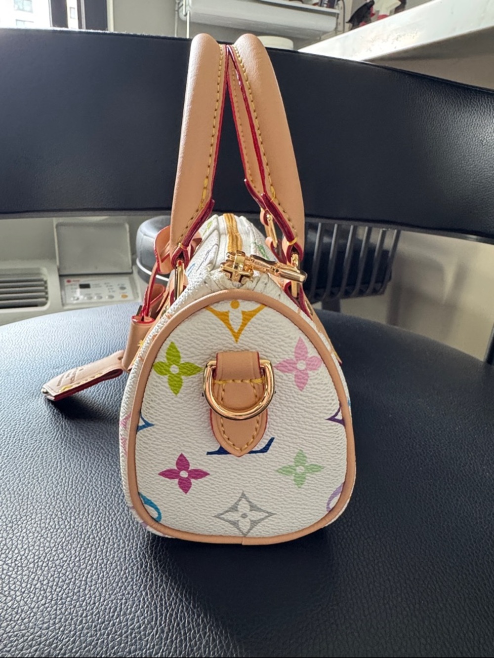 White Multicolor Mini Satchel Handbag with Crossbody Strap (NWT) - Picture 5 of 12